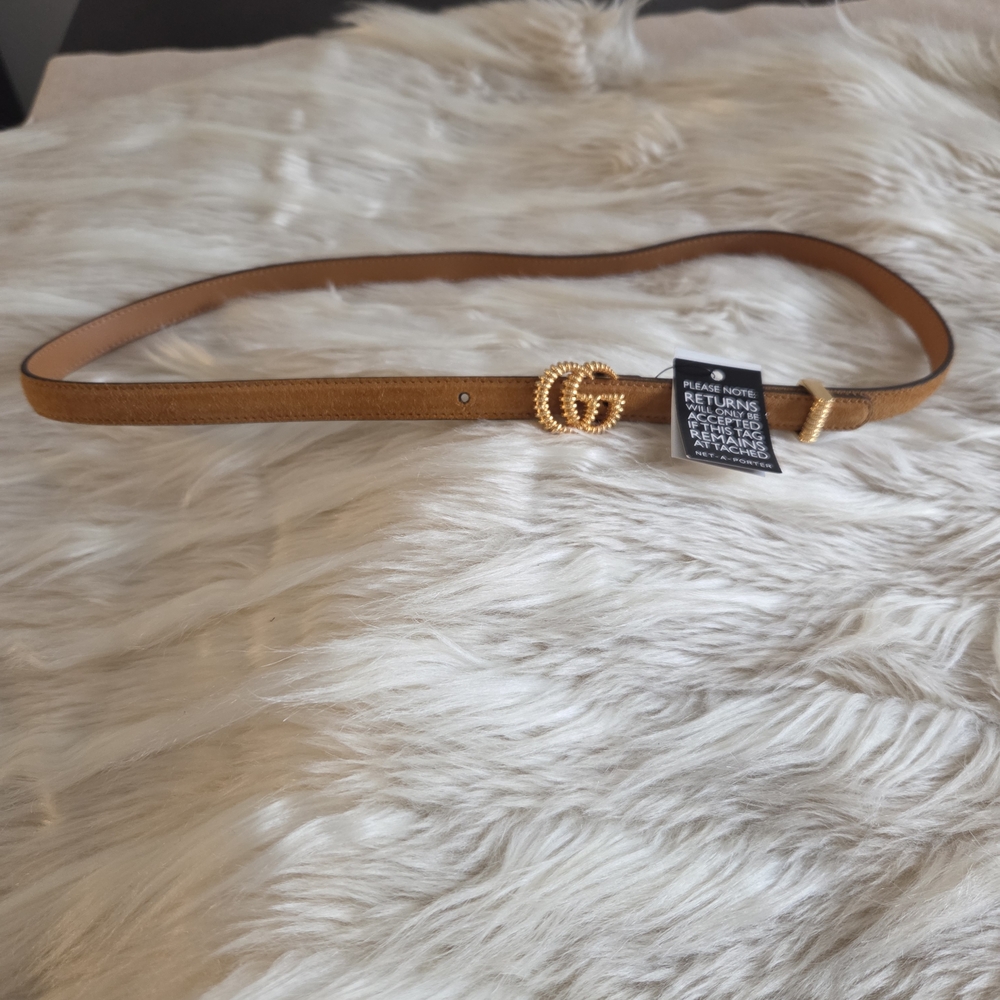 Gucci Tan and Gold Women's Belt - Picture 5 of 16